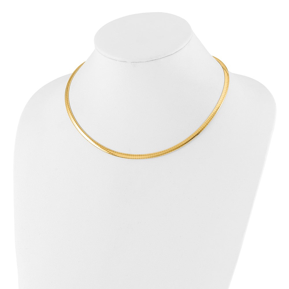 10K 4mm Two-tone Reversible Omega Necklace