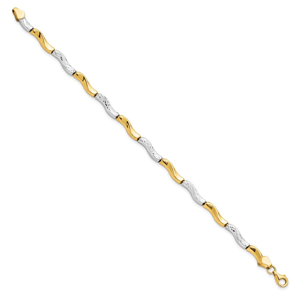 10K Gold w/Rhodium D/C Bracelet