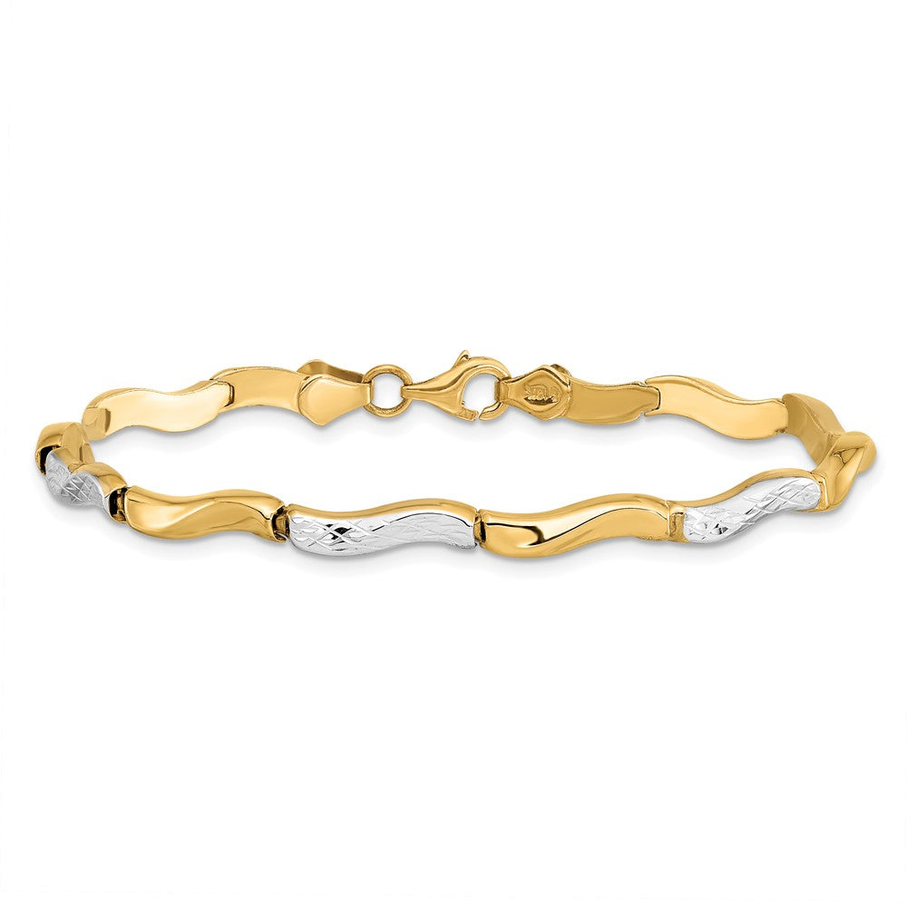 10K Gold w/Rhodium D/C Bracelet