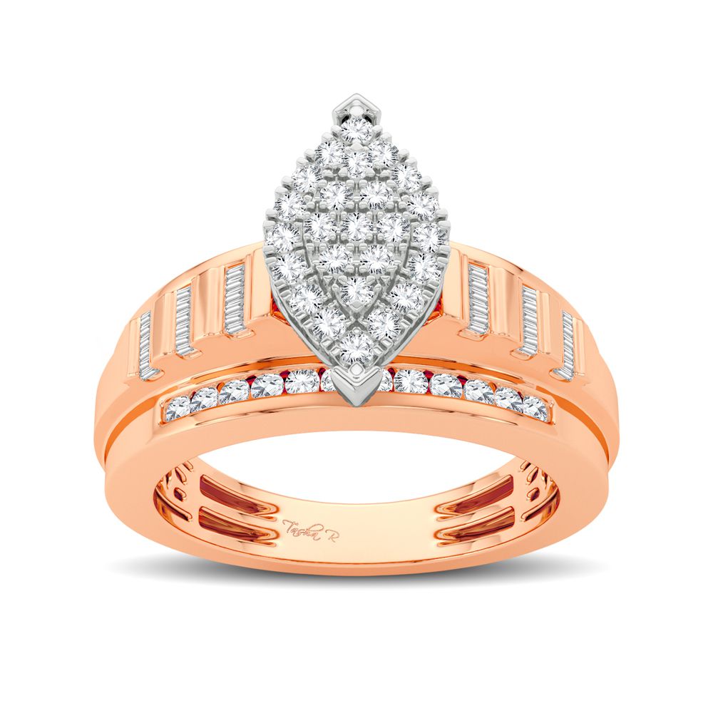 10K Rose Gold Exquisite 0.50Ct Diamond Ring