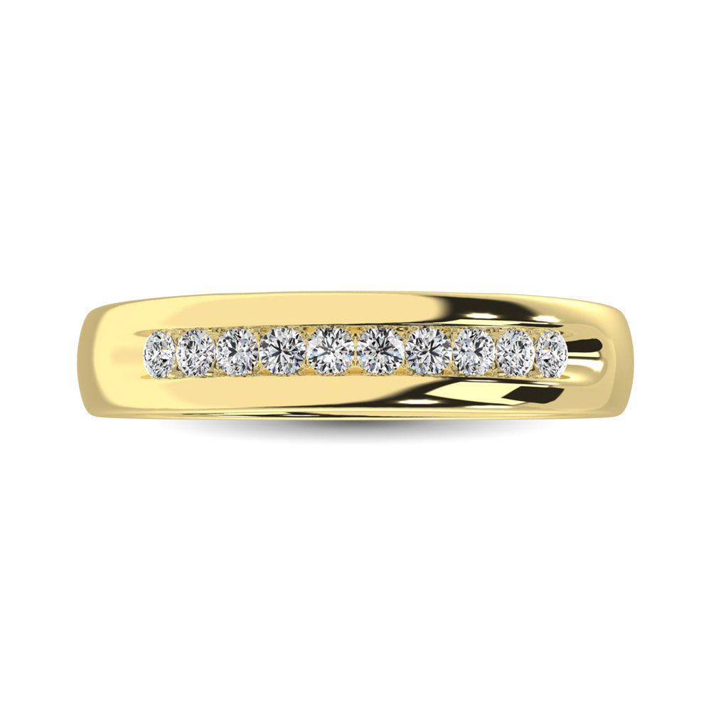 14K Yellow Gold Diamond 1/4 Ct.Tw. Men&apos;s Machine Band