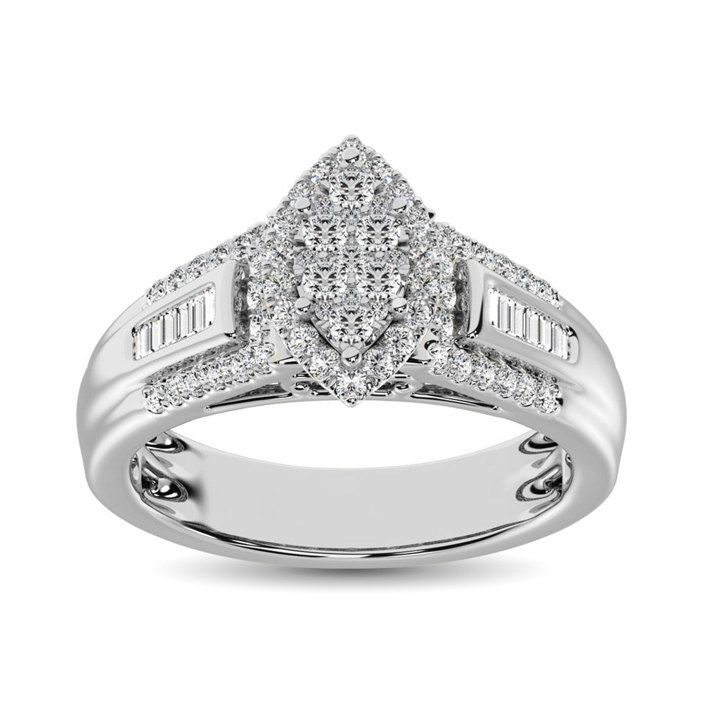 Marquise Shape 1/2 Ctw Diamond Engagement Ring