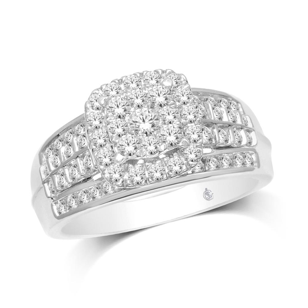 10K White Gold 1 Ct.Tw. Diamond Engagement Ring