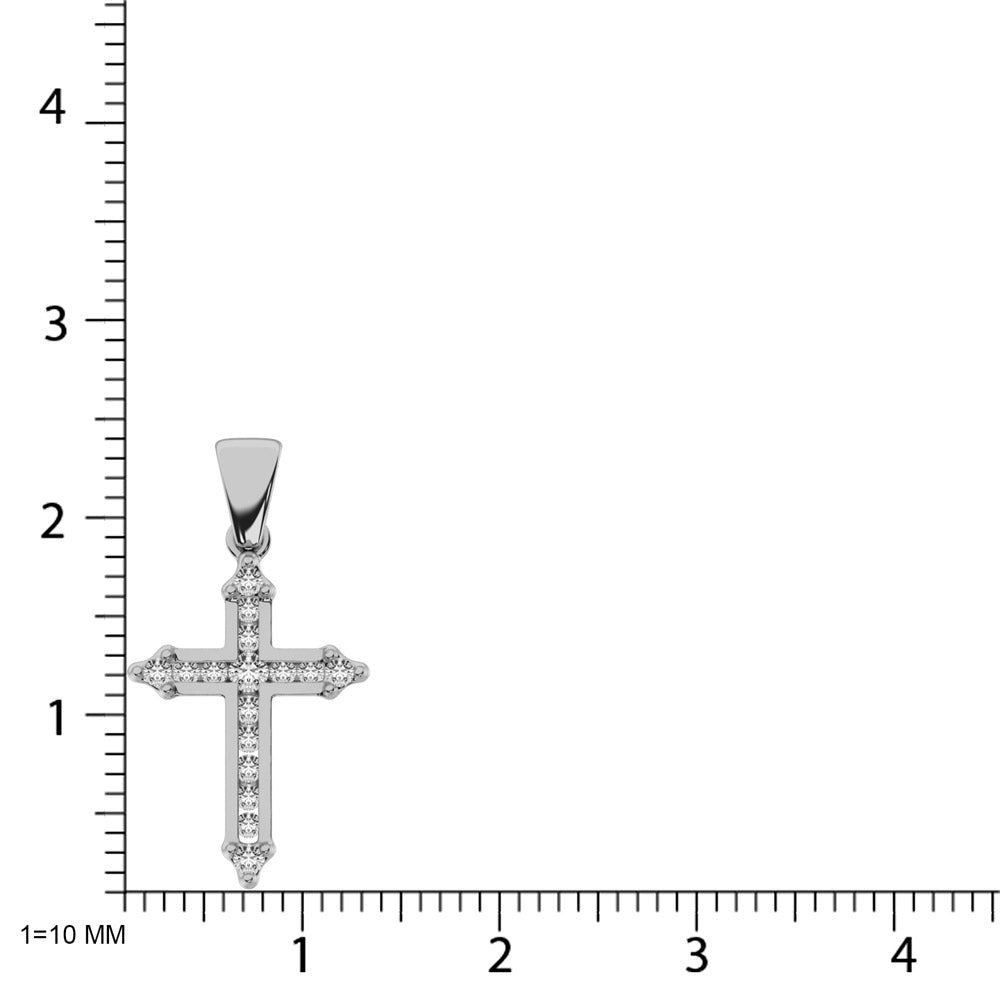 10K White Gold 1/5 Ct.Tw. Diamond Cross Pendant