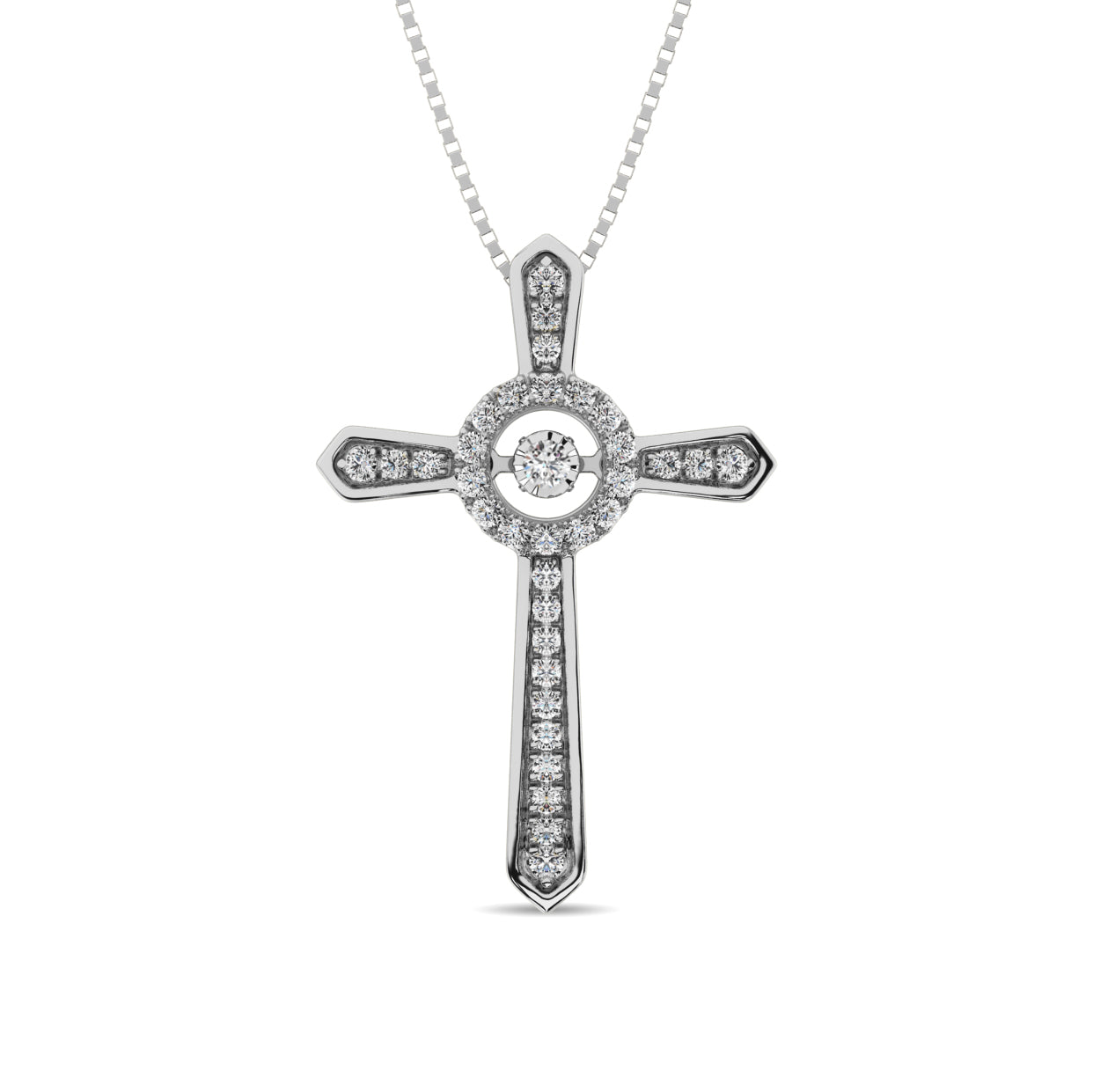 Diamond 1/5 Ct.Tw. Cross Pendant in 10K White Gold