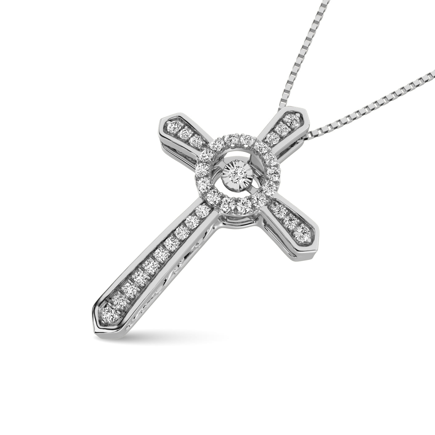 Diamond 1/5 Ct.Tw. Cross Pendant in 10K White Gold