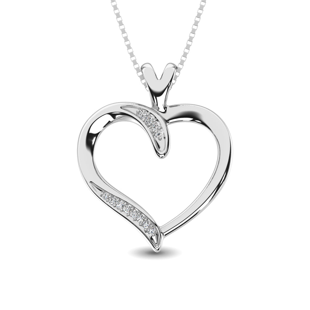 Sterling Silver Diamond Accent Heart Pendant