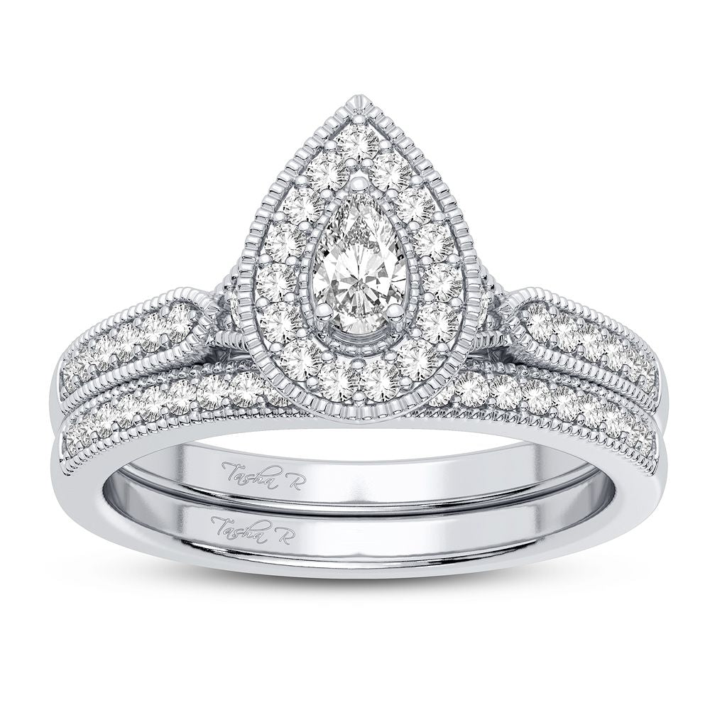 14K White Gold Gorgeous 0.50Ct Diamond Bridal Ring