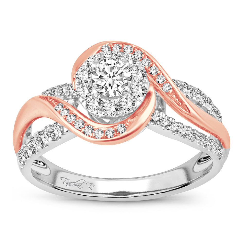 14K Rose Gold Elegant 0.75Ct Diamond Ring