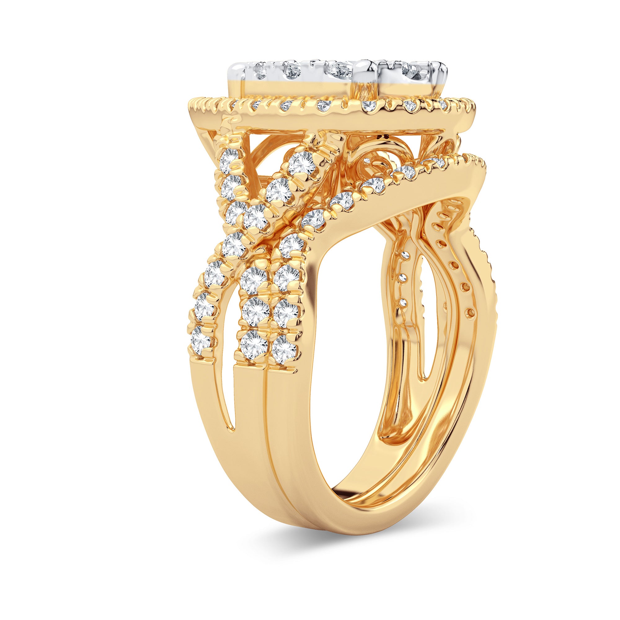 14K Yellow Gold Gorgeous 2.00Ct Diamond Bridal Ring