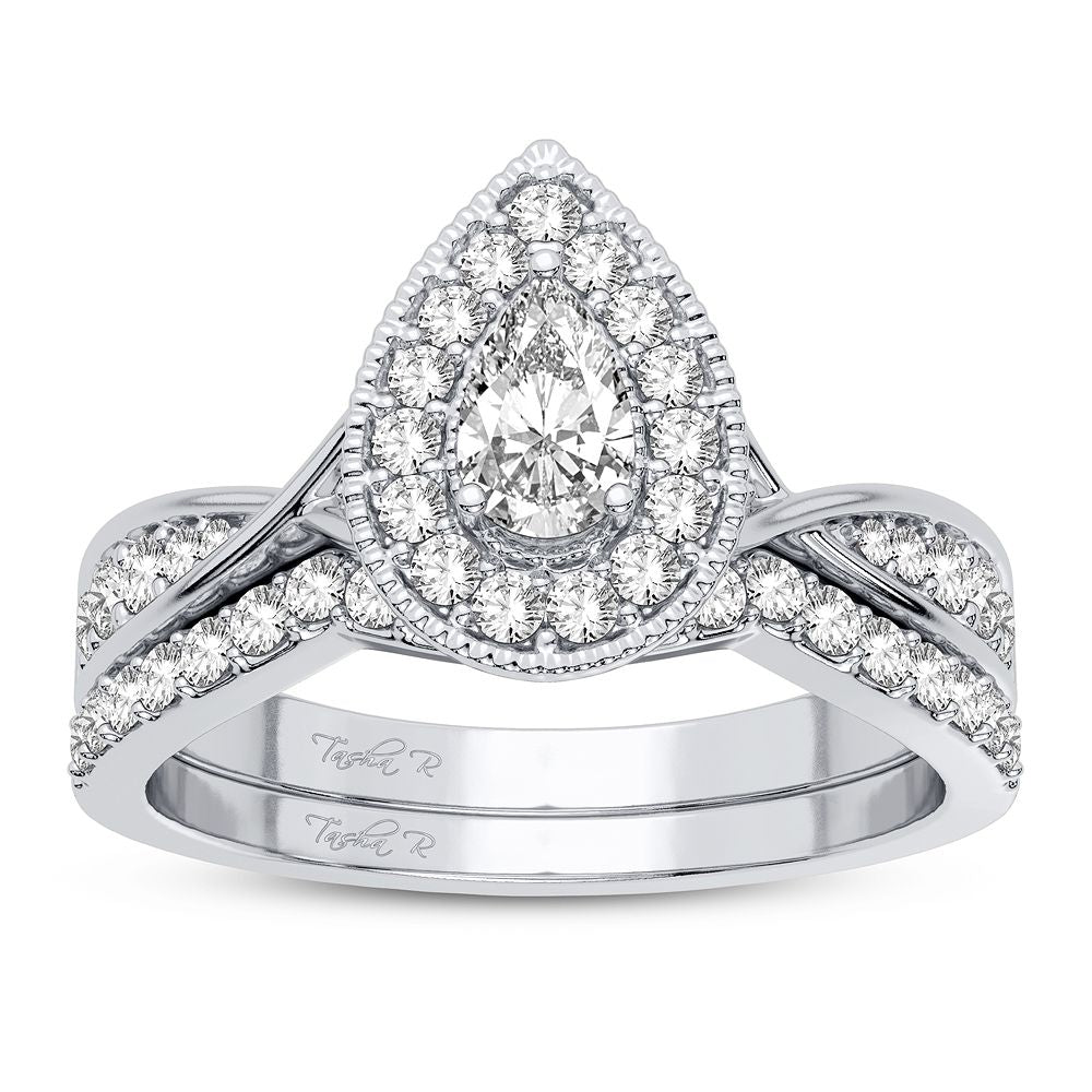 14K White Gold Gorgeous 0.60Ct Diamond Bridal Ring