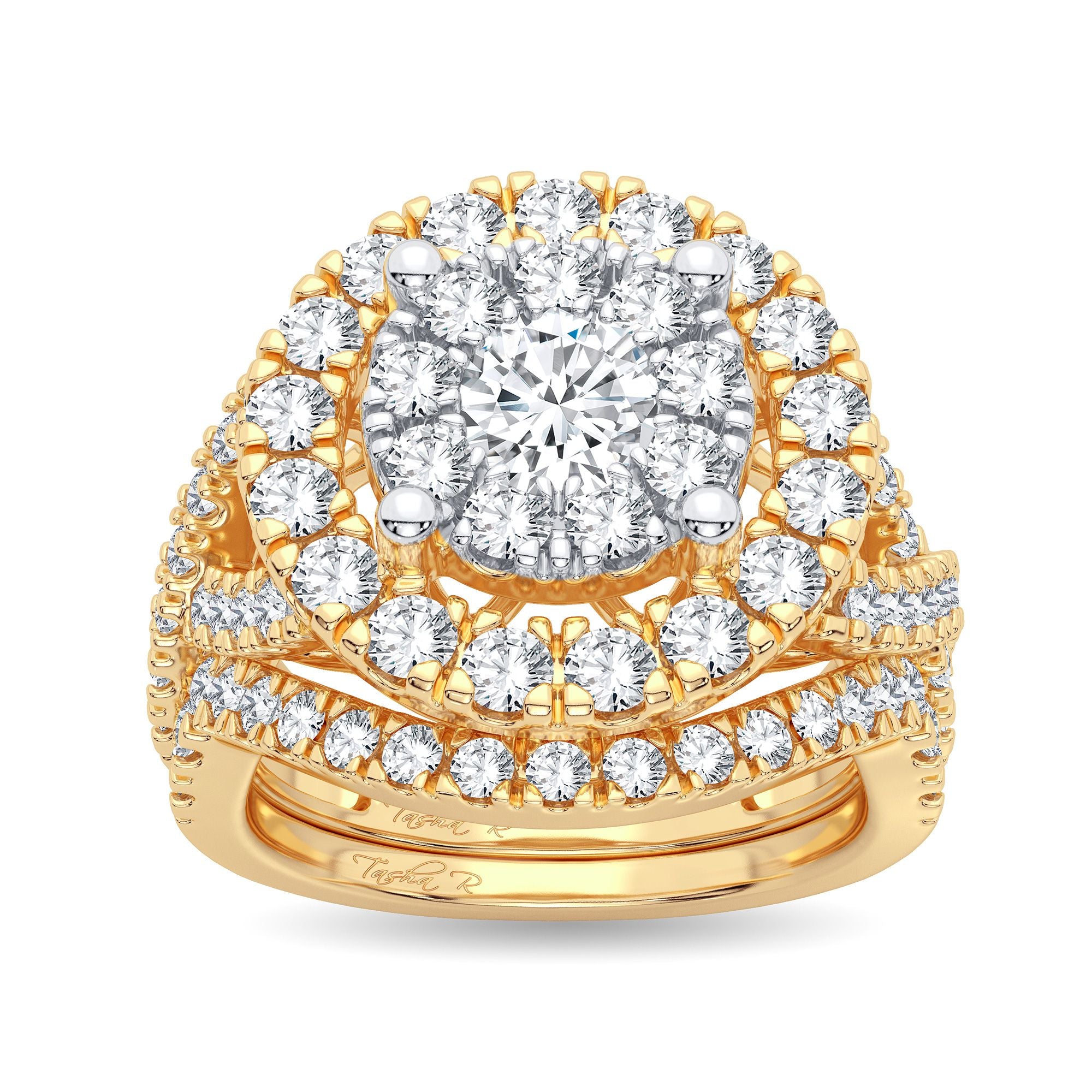 14K Yellow Gold Beautiful 2.00Ct Diamond Bridal Ring