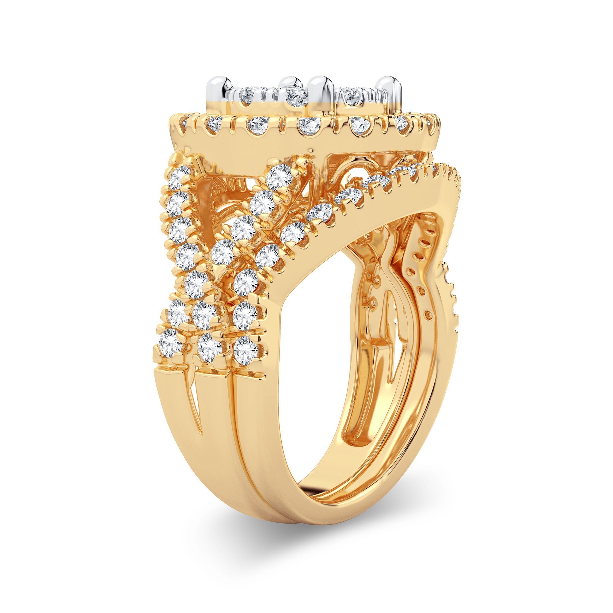 14K Yellow Gold Beautiful 2.00Ct Diamond Bridal Ring