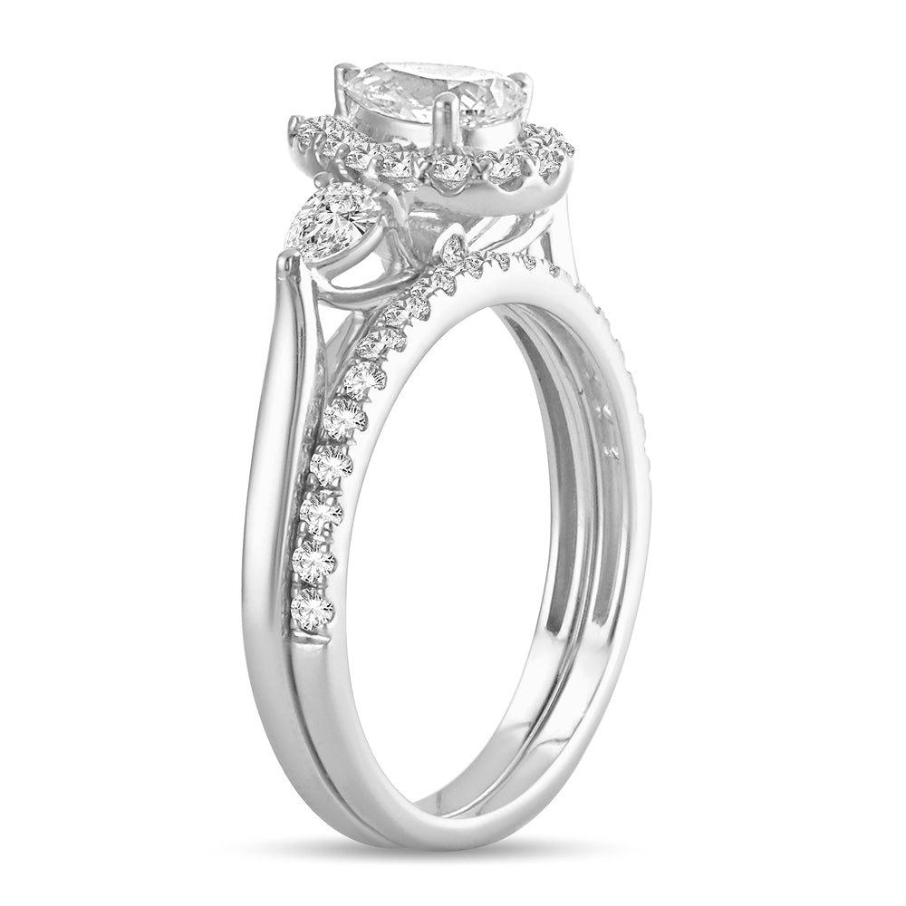 14K White Gold Gorgeous 1.20Ct Diamond Bridal Ring