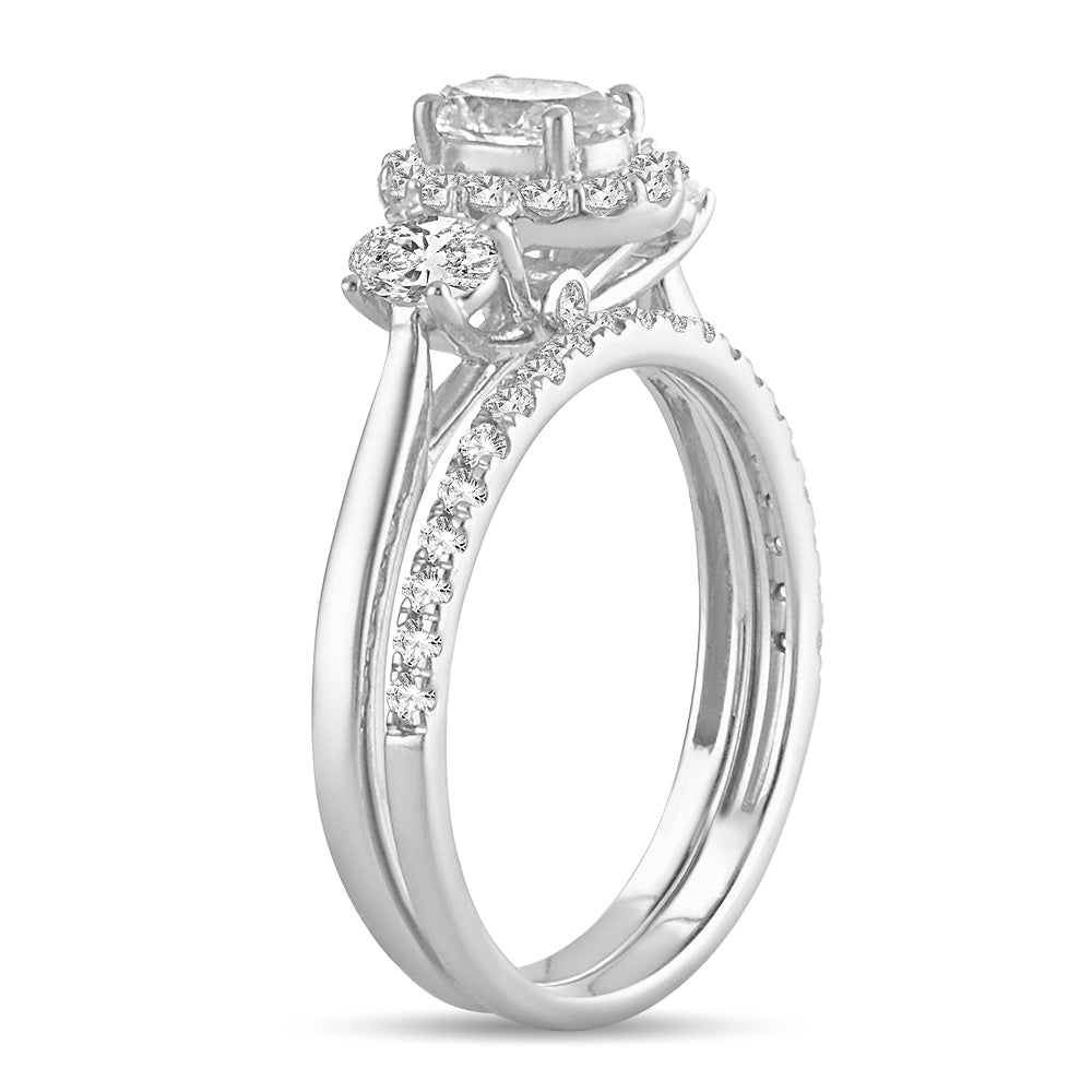 14K White Gold Beautiful 1.20Ct Diamond Bridal Ring