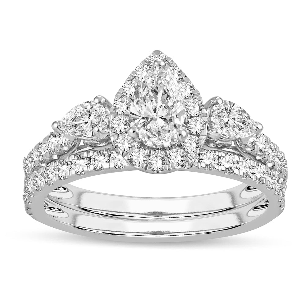 14K White Gold Exquisite 1.50Ct Dim Bridal Ring