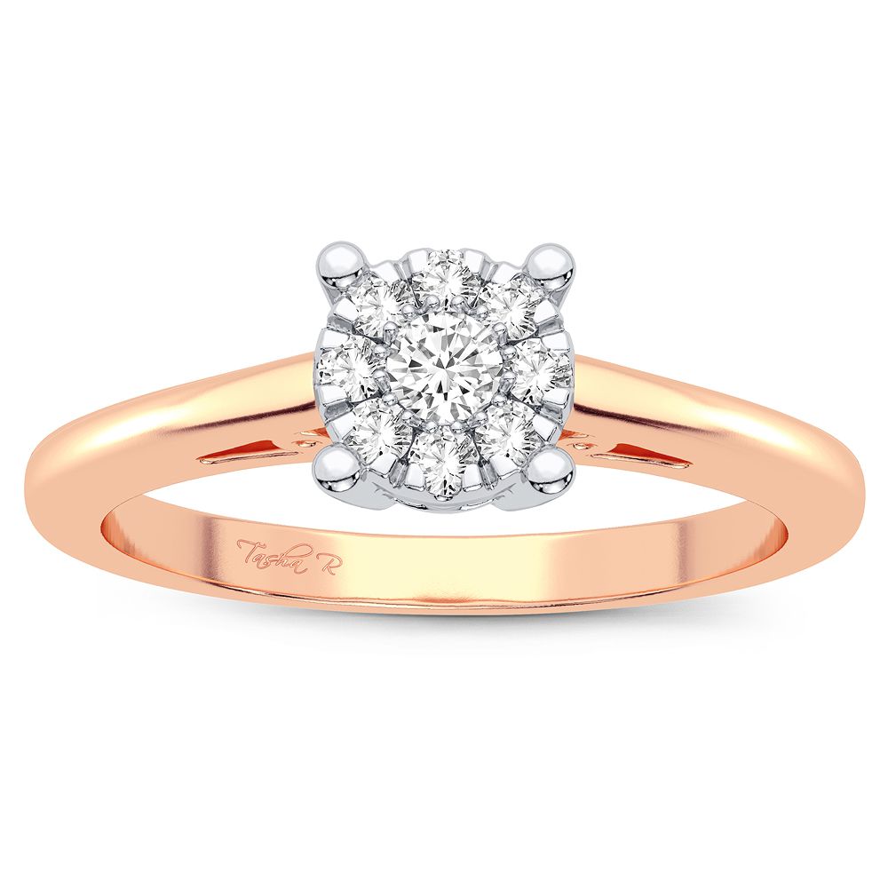 14K Rose Gold Exquisite 0.10Ct Diamond Ring