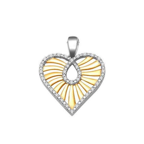 10K Yellow 0.10Ct D-Ladies Pendant Heart