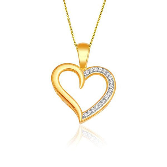 10K Yellow 0.04Ct D-Heart Charm