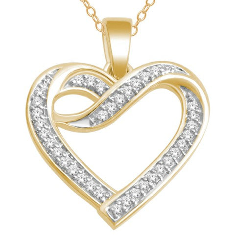 10K Yellow 0.10Ct D-Heart Charm