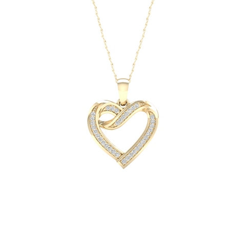 10K Yellow 0.10Ct D-Heart Charm