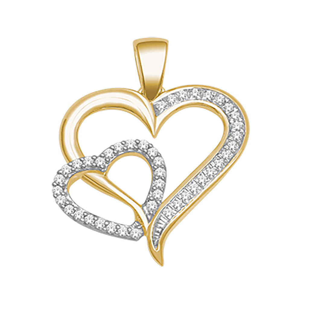 10K Yellow 0.12Ct D-Heart Charm