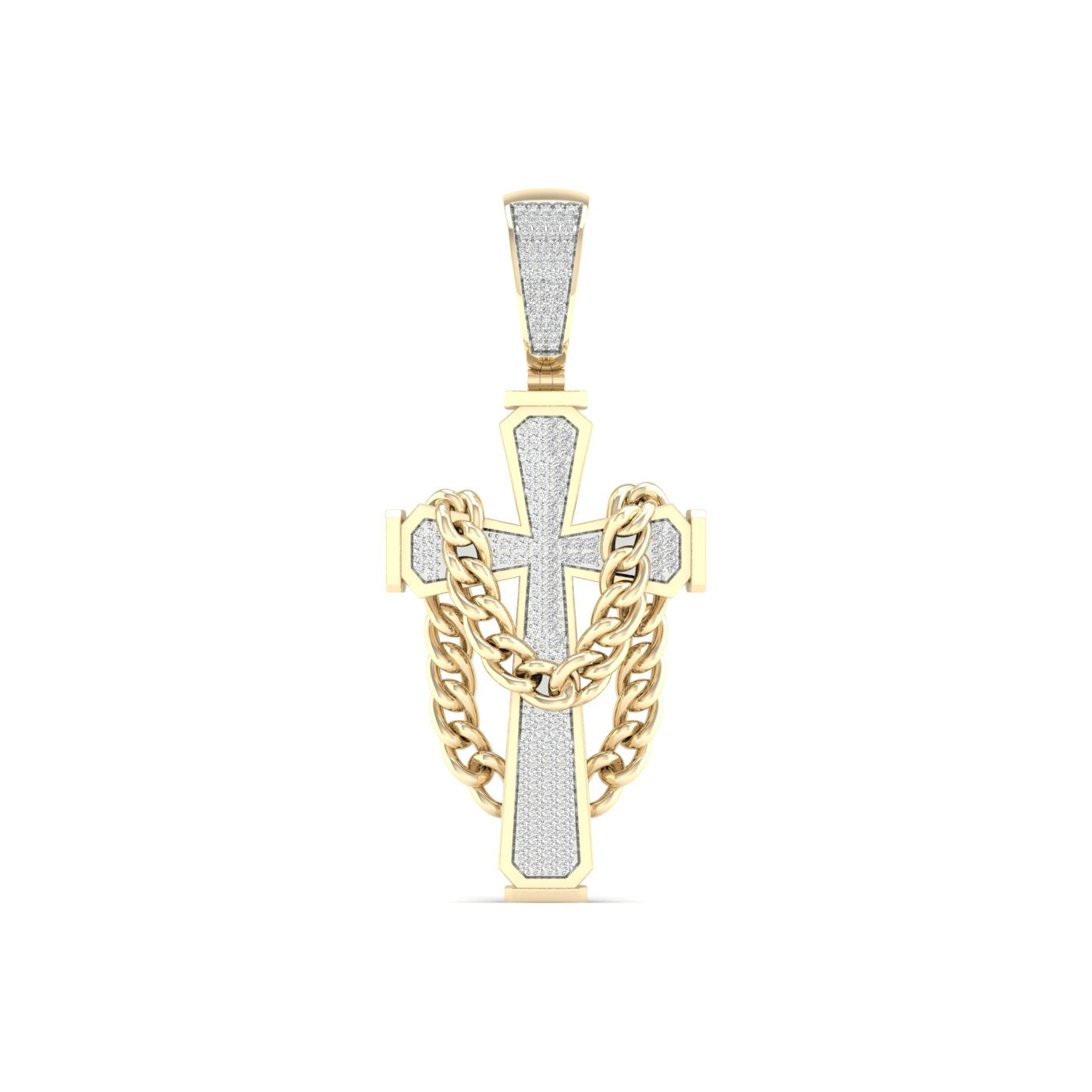 10K Yellow Gold Dazzling 0.43Ct Diamond Pendant