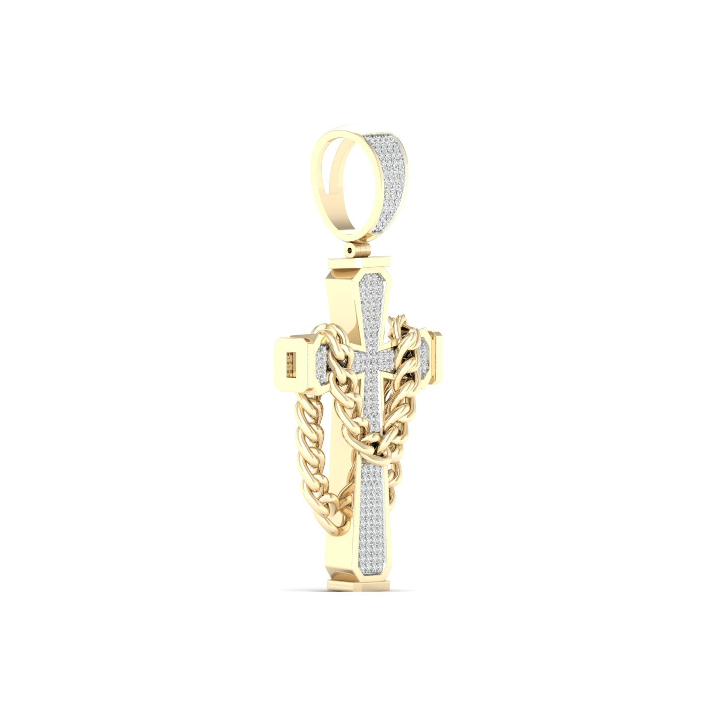 10K Yellow Gold Dazzling 0.43Ct Diamond Pendant