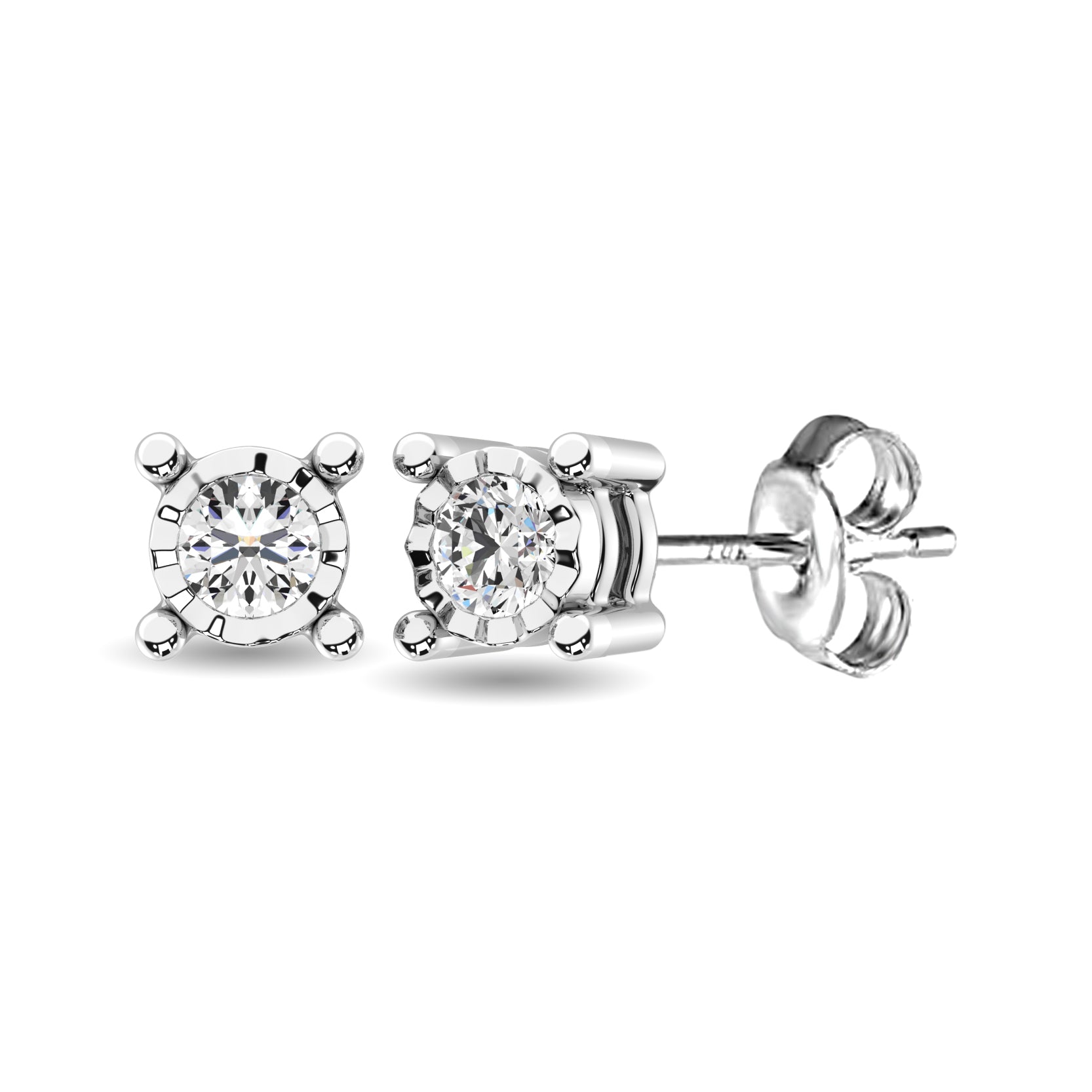 10K White Gold 1/5 Ct.Tw.Diamond Stud Earrings