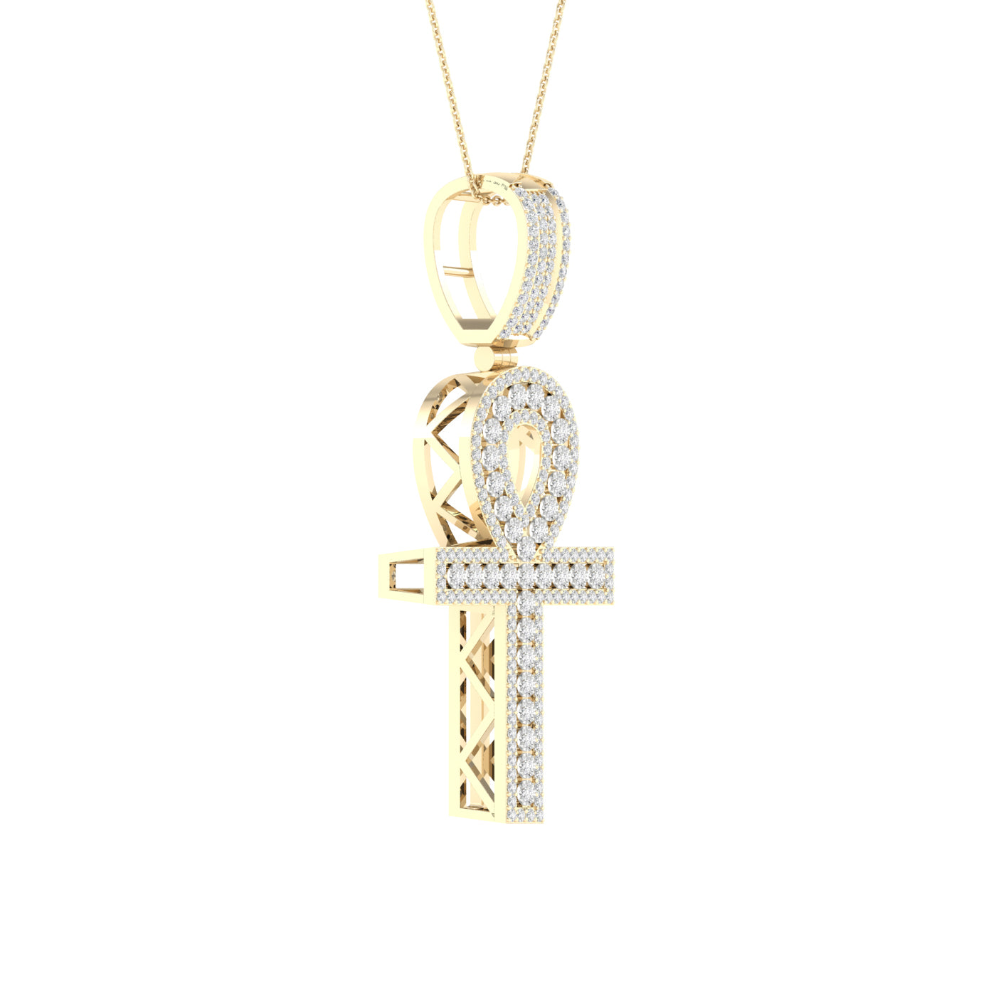 10K Yellow Gold Elegant 0.50Ct Diamond Pendant