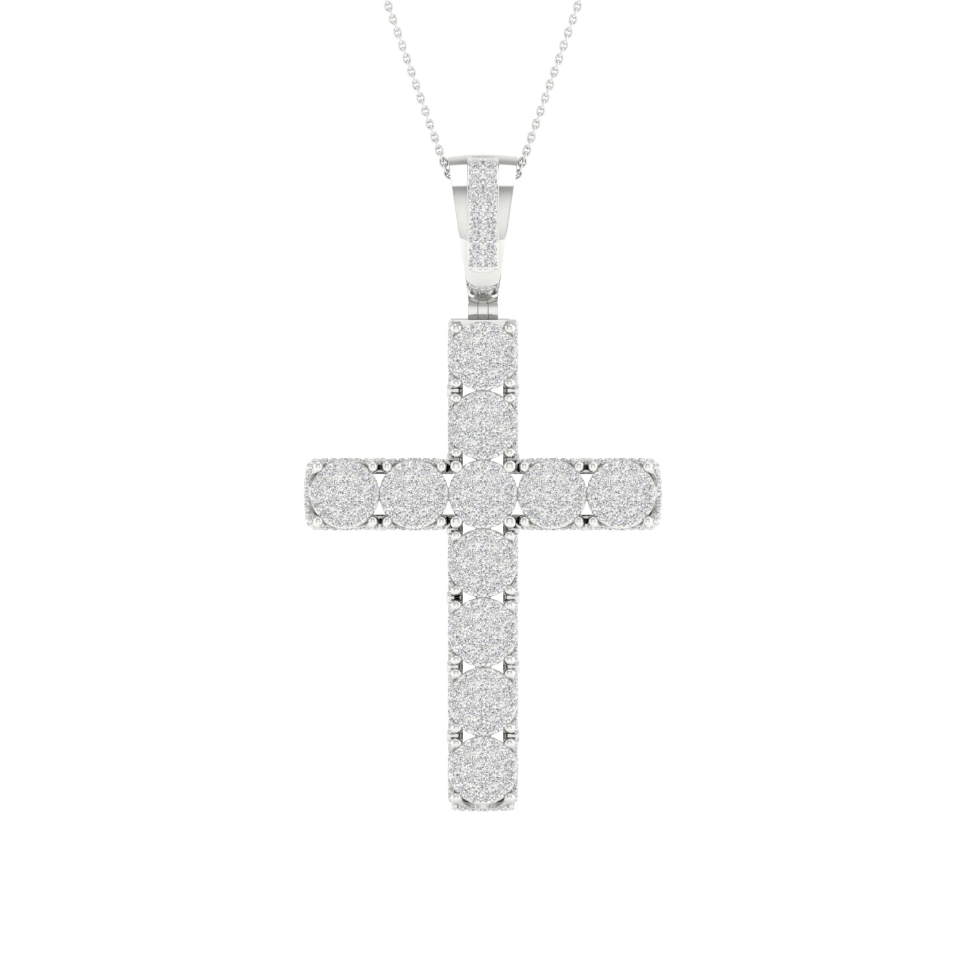 10K White Gold Dazzling 1.00Ct Diamond Pendant