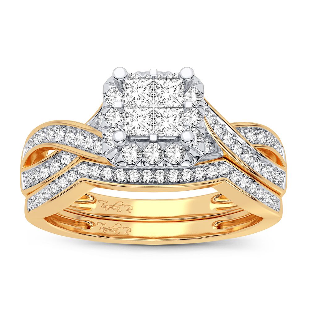 10K Yellow Gold Beautiful 0.61Ct Diamond Bridal Ring