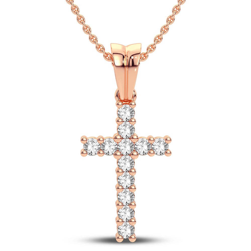 14K Rose Gold Elegant 0.25Ct Diamond Pendant