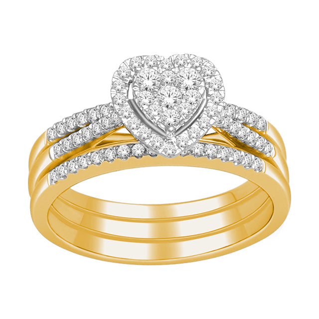 14K Yellow 0.50Ct D-Ladies Rings* Heart*