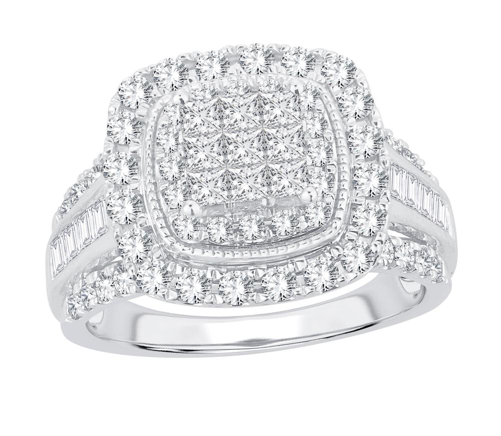 10K White Gold Dazzling 1.00Ct Dimond Ring