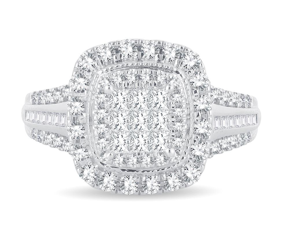 10K White Gold Dazzling 1.00Ct Dimond Ring