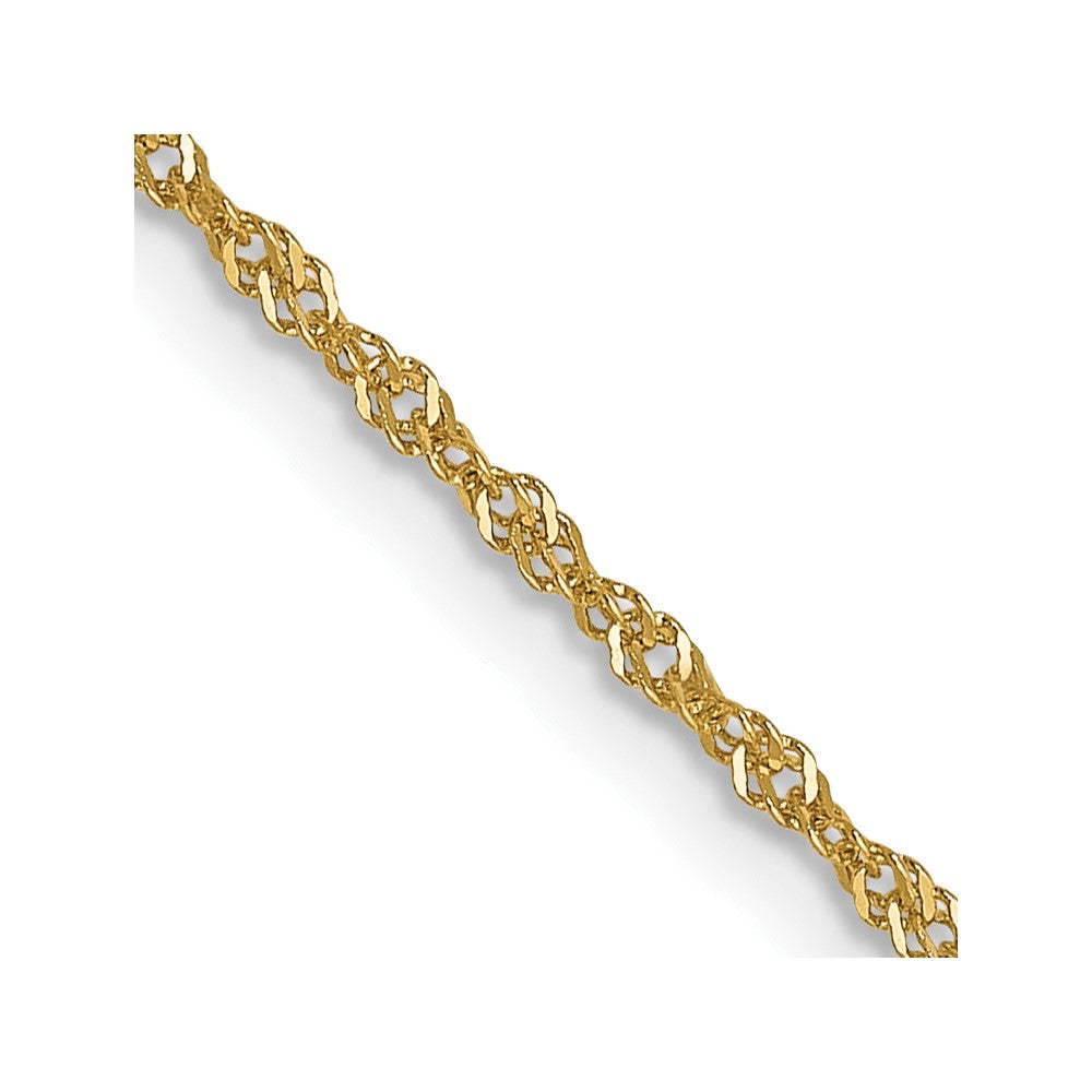 14K 1mm Singapore with Spring Ring Clasp Chain