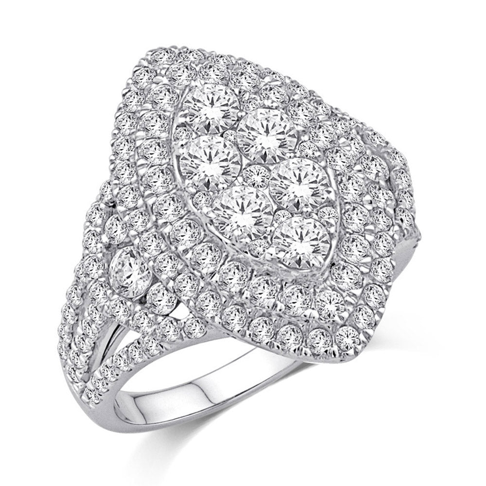 14K White Gold 2 1/2 Ct.Tw.Diamond Fashion Ring