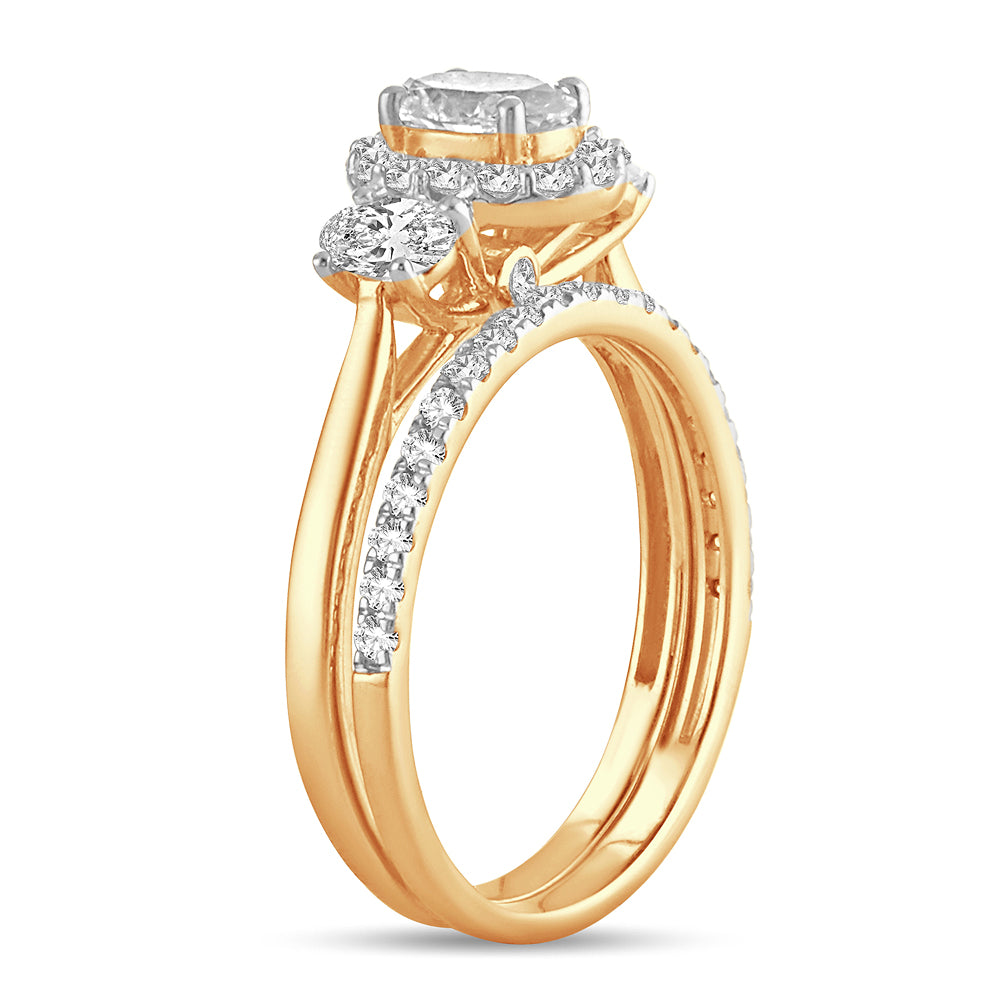 14K Yellow Gold Gorgeous 1.20Ct Diamond Bridal Ring