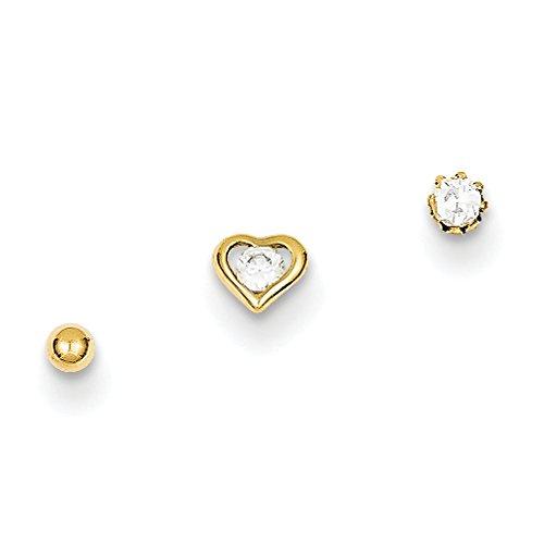 10k Set Of 3 Nose Studs 10BD104