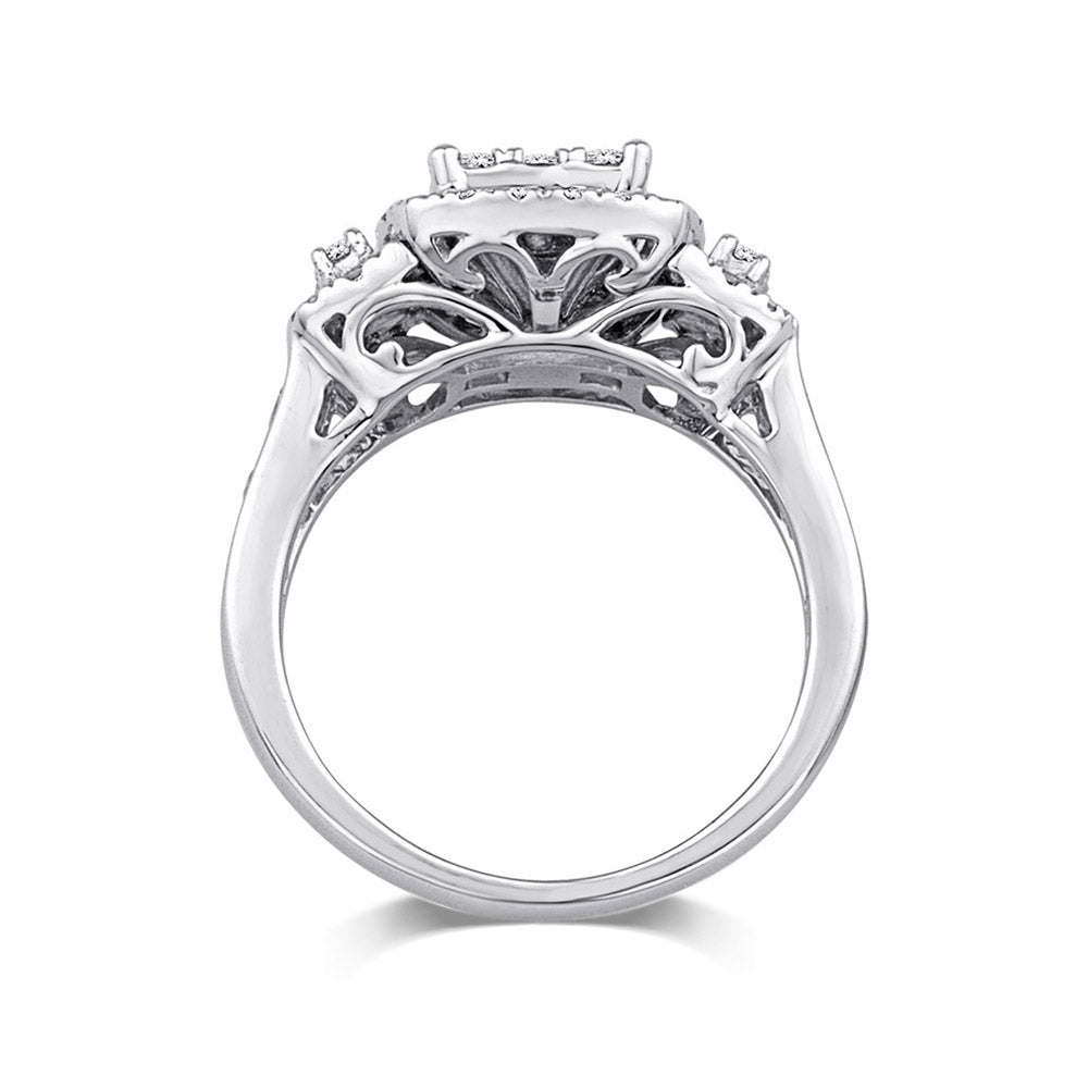 14K White Gold 1 1/2 Ct.Tw.Diamond Engagement Ring