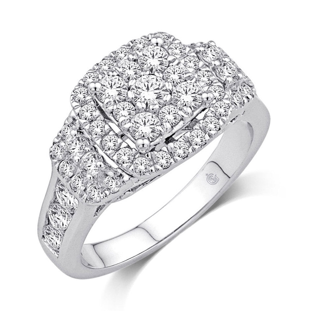 14K White Gold 1 1/2 Ct.Tw.Diamond Engagement Ring