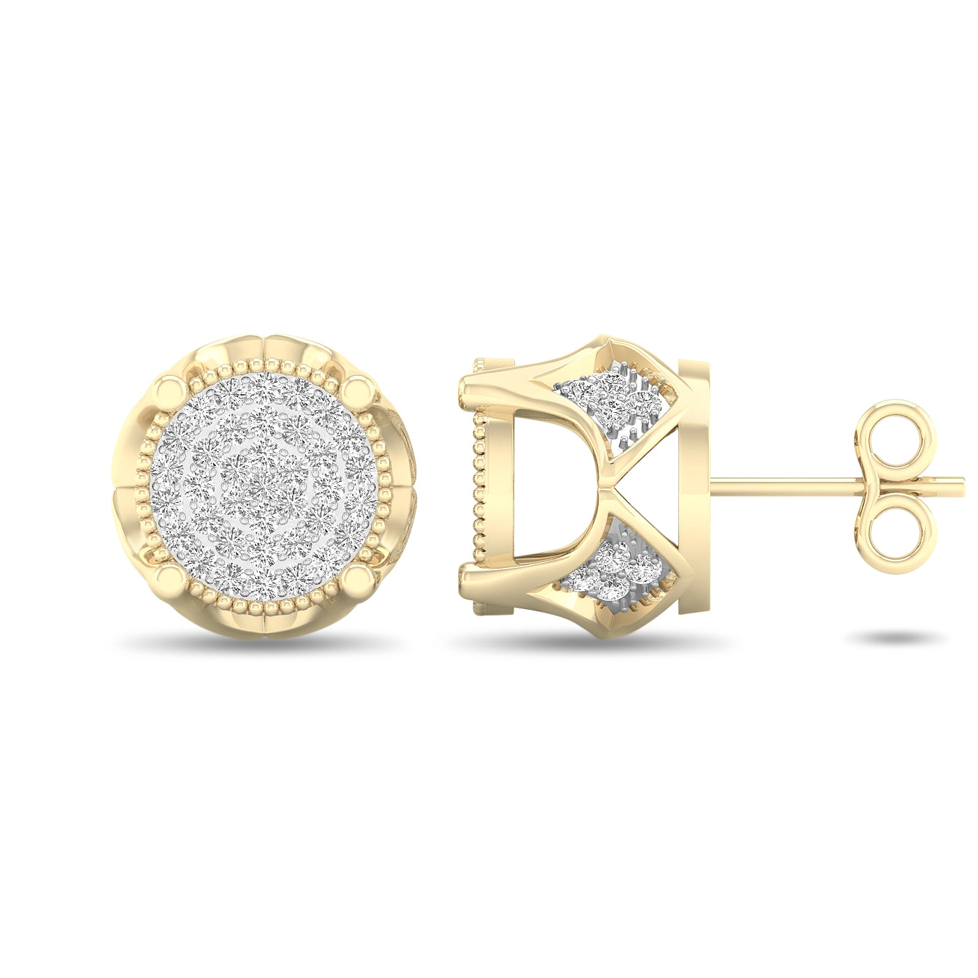 10K Yellow Gold Elegant 0.25Ct Diamond Earring