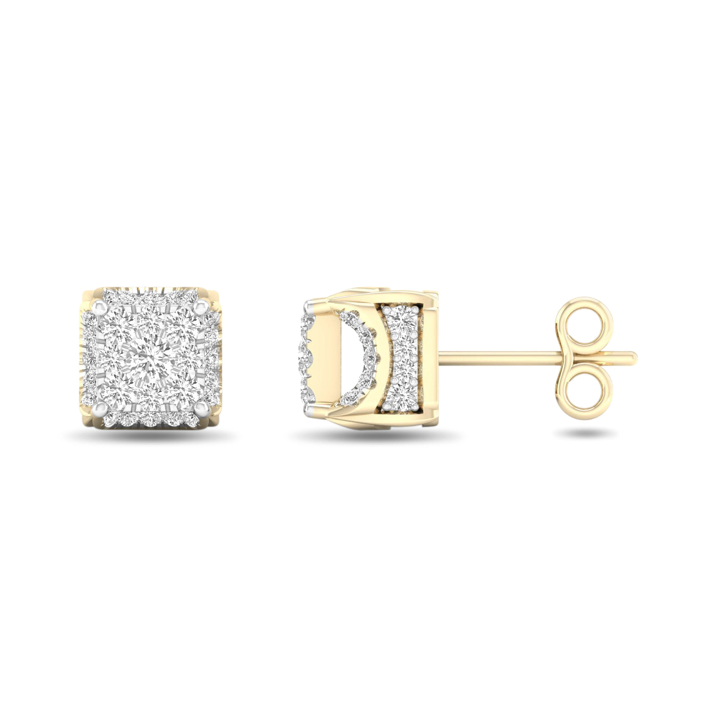 10K Yellow Gold Elegant 0.50Ct Diamond Earring