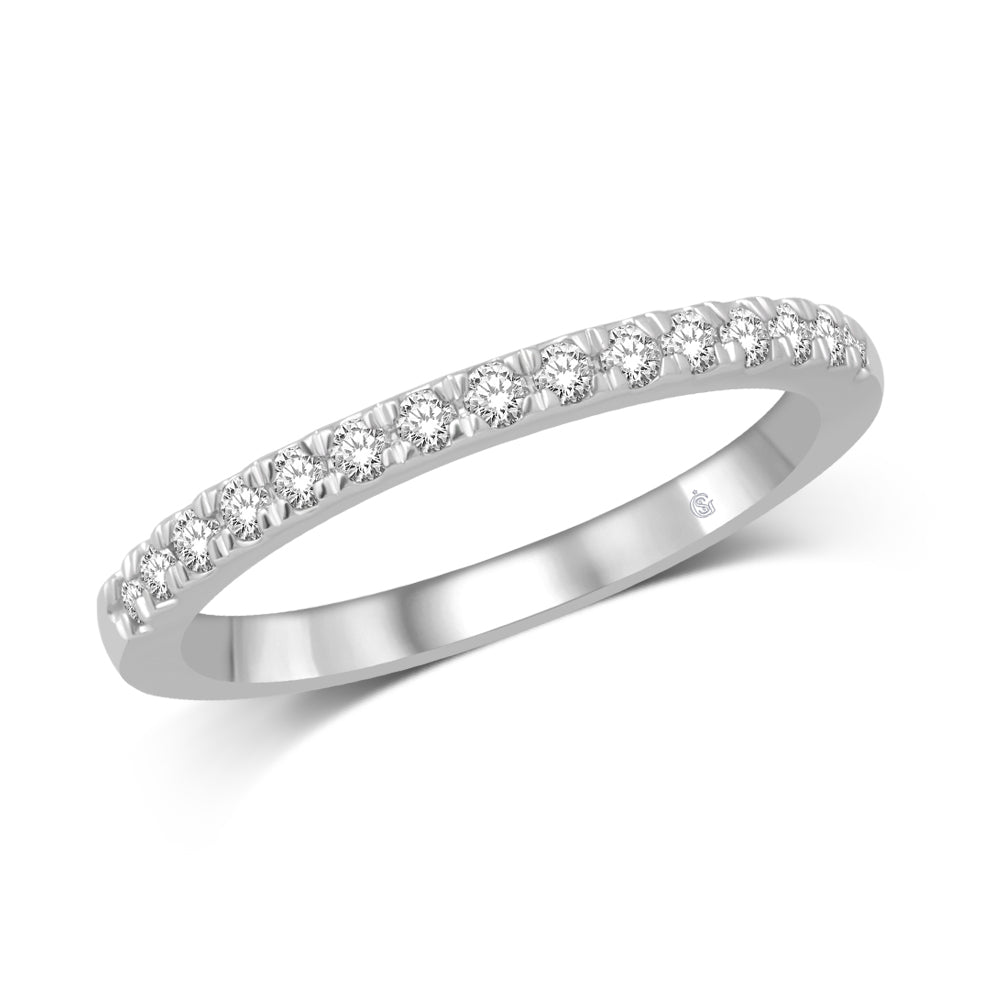 14K White Gold 3/8 Ct.Tw.Diamond Wedding Band