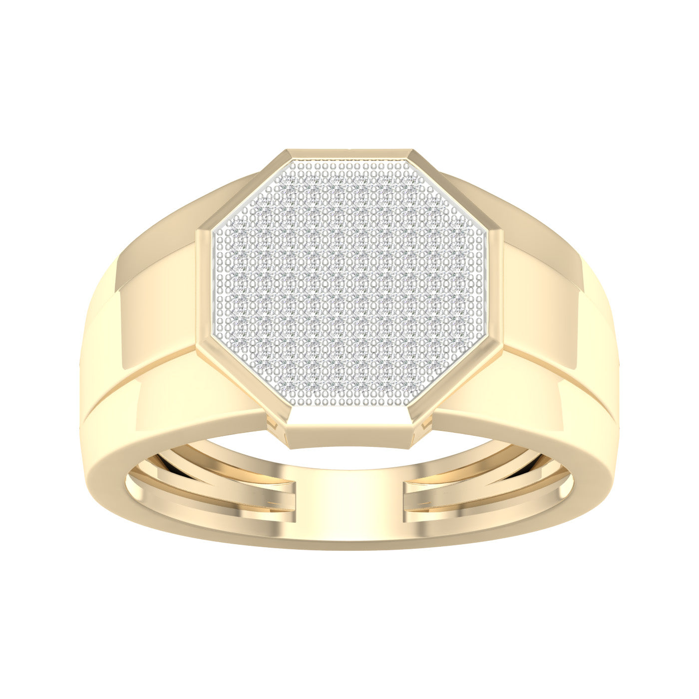 10K Yellow Gold Beautiful 0.33Ct Diamond Mens Ring