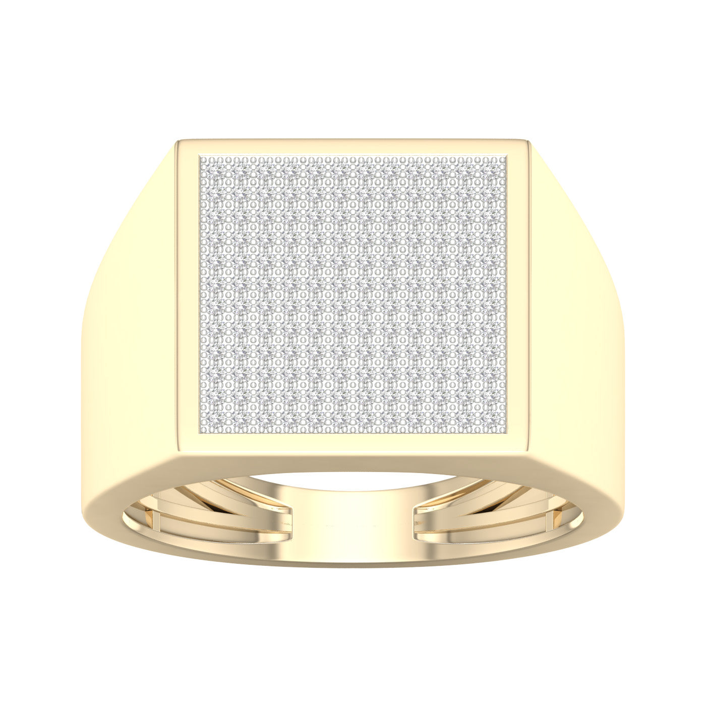 10K Yellow Gold Dazzling 0.50Ct Diamond Mens Ring