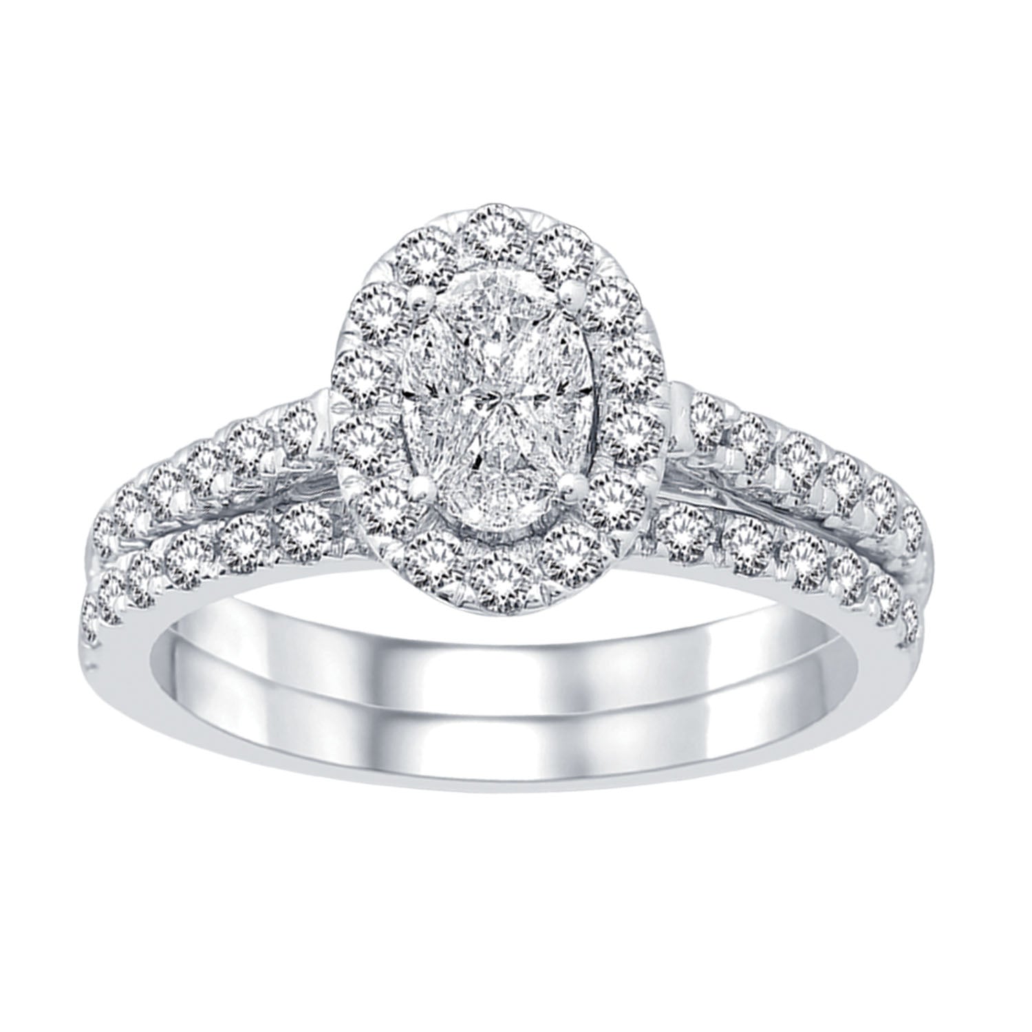 Lovecuts 14K White Gold 1 Ct.Tw. Diamond Bridal Ring