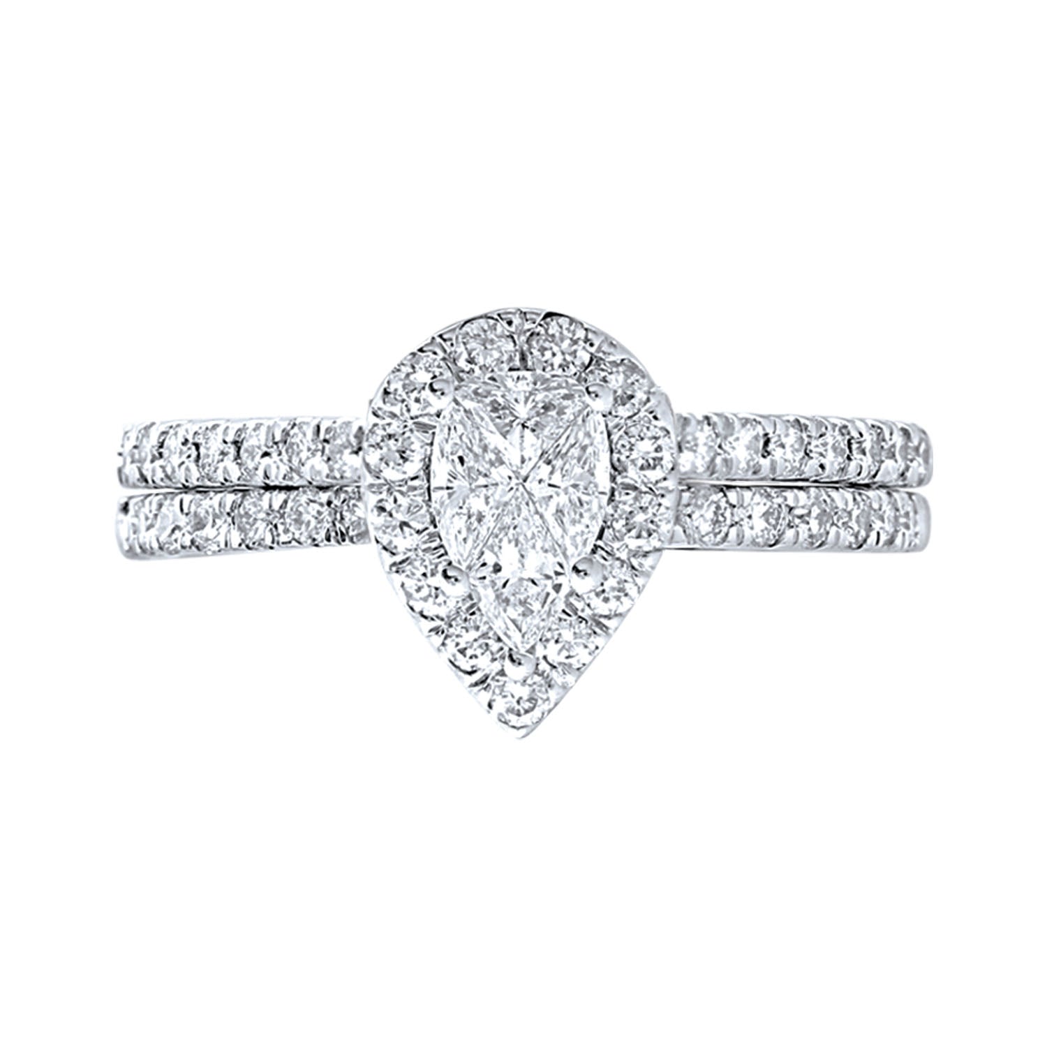 Lovecuts 14K White Gold 1 1/2 Ct.Tw. Diamond Bridal Ring