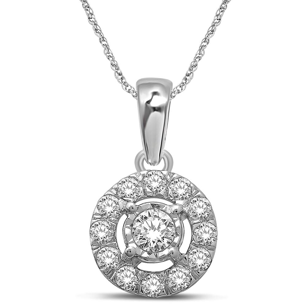 10K White Gold 1/4 Ct.Tw.Diamond Fashion Pendant